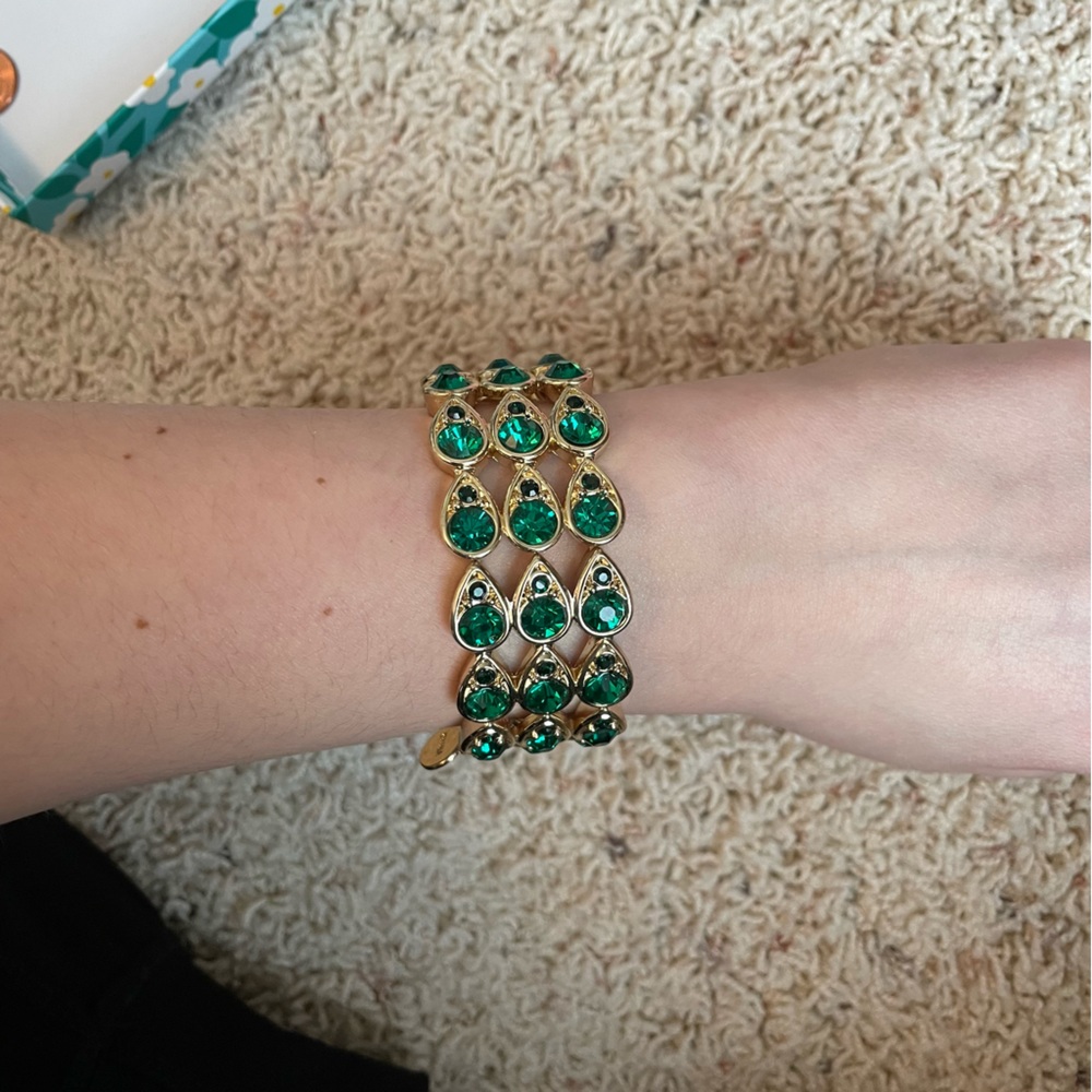Green rhinestone bracelet
